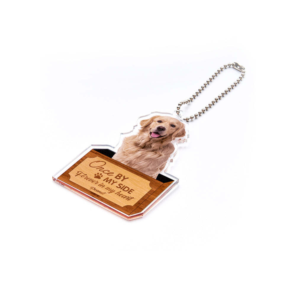 Personalized Dog Memorial Ornament Once By My Side Forever In My Heart Customize Your Pet's Photo - photomoonlamp