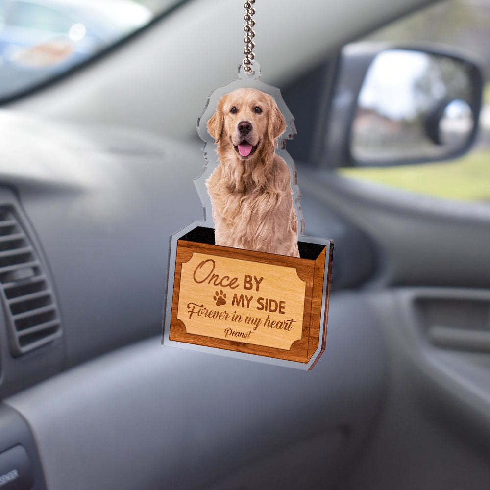 Personalized Dog Memorial Ornament Once By My Side Forever In My Heart Customize Your Pet's Photo - photomoonlamp