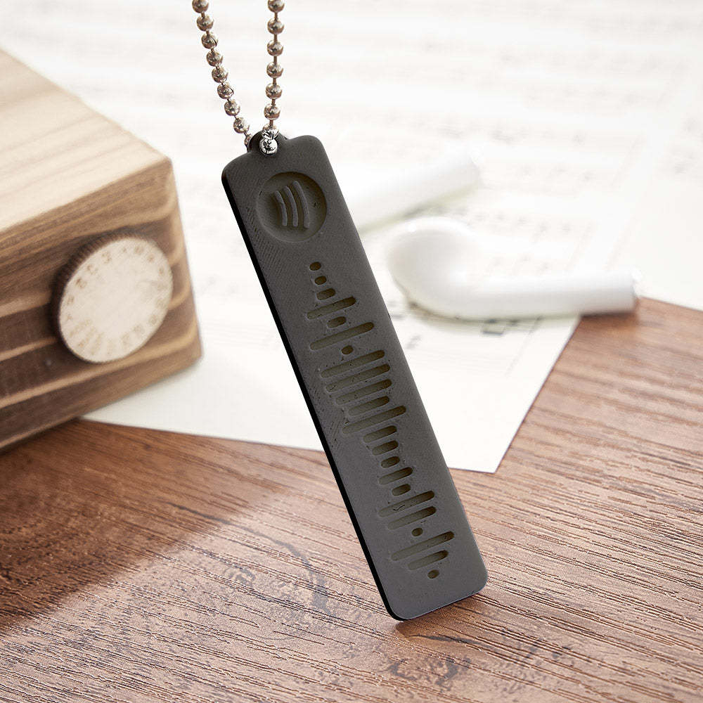 Custom 3D Printed Spotify Music Keychain Scannable Code Best Gifts for Him or Her - photomoonlamp