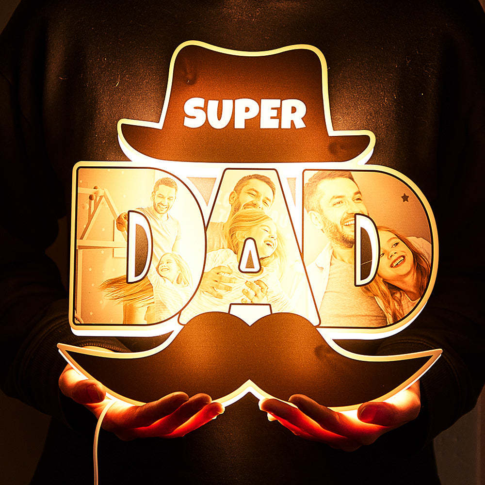 Custom Photo Night Light Funny Beard Father's Day Gifts - photomoonlamp
