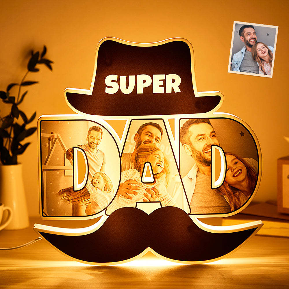 Custom Photo Night Light Funny Beard Father's Day Gifts - photomoonlamp