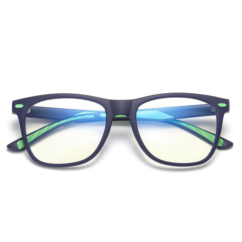 Cutie - (Age 7-12)Children Blue Light Blocking Computer Reading Gaming Glasses - Matte Dark Blue - photomoonlamp