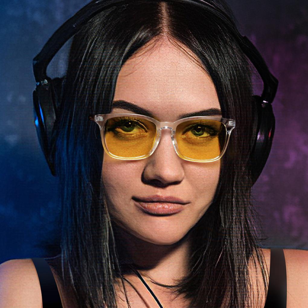 SIERRA - Adults Professional Gaming Glasses Blue Light Blocking Glasses - Clear Crystal - photomoonlamp