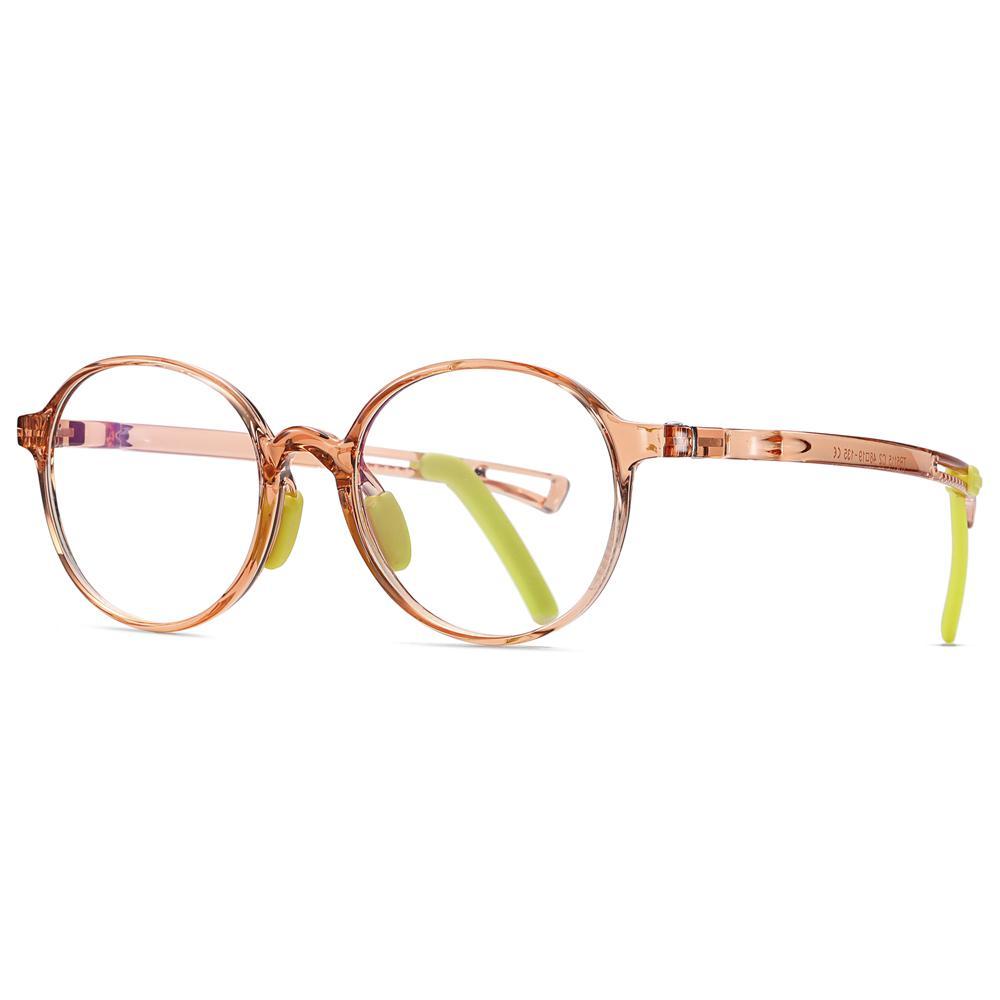 Smart - (Age 5-13)Children Non-slip Blue Light Blocking Glasses-Transparent Light Brown - photomoonlamp
