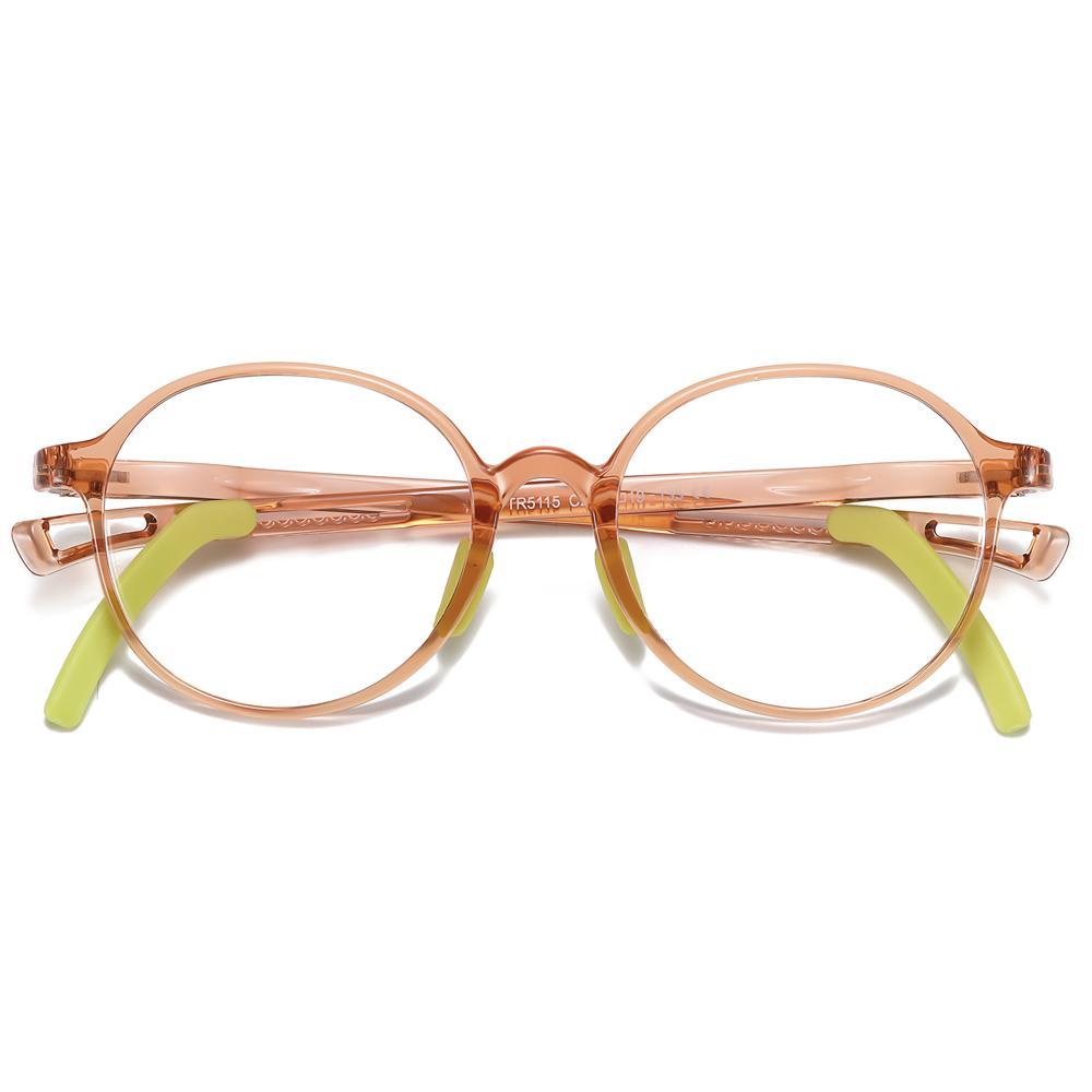 Smart - (Age 5-13)Children Non-slip Blue Light Blocking Glasses-Transparent Light Brown - photomoonlamp
