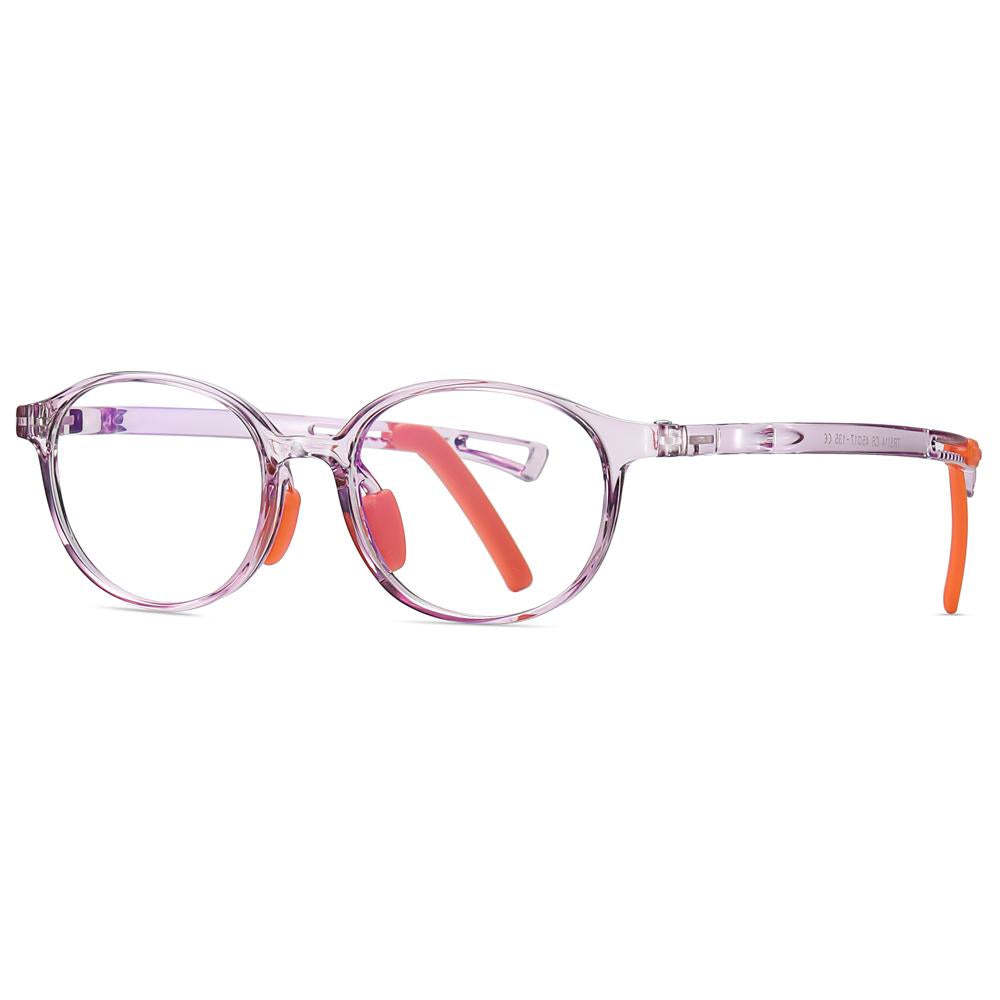 Lively - (Age 5-13)Children Non-slip Blue Light Blocking Glasses-Transparent Light Purple - photomoonlamp