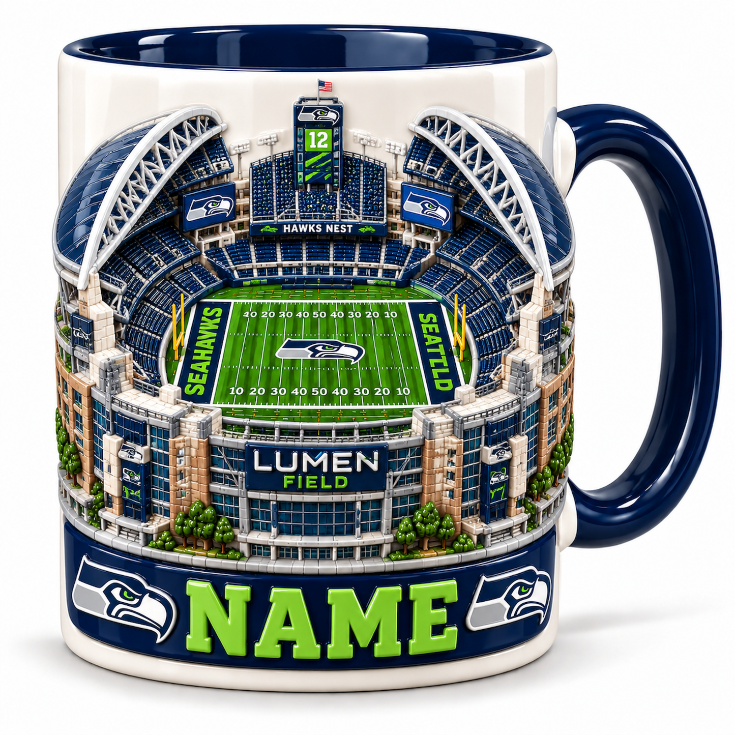 Personalized Football Stadium Mug - 3D Visual Effect Print