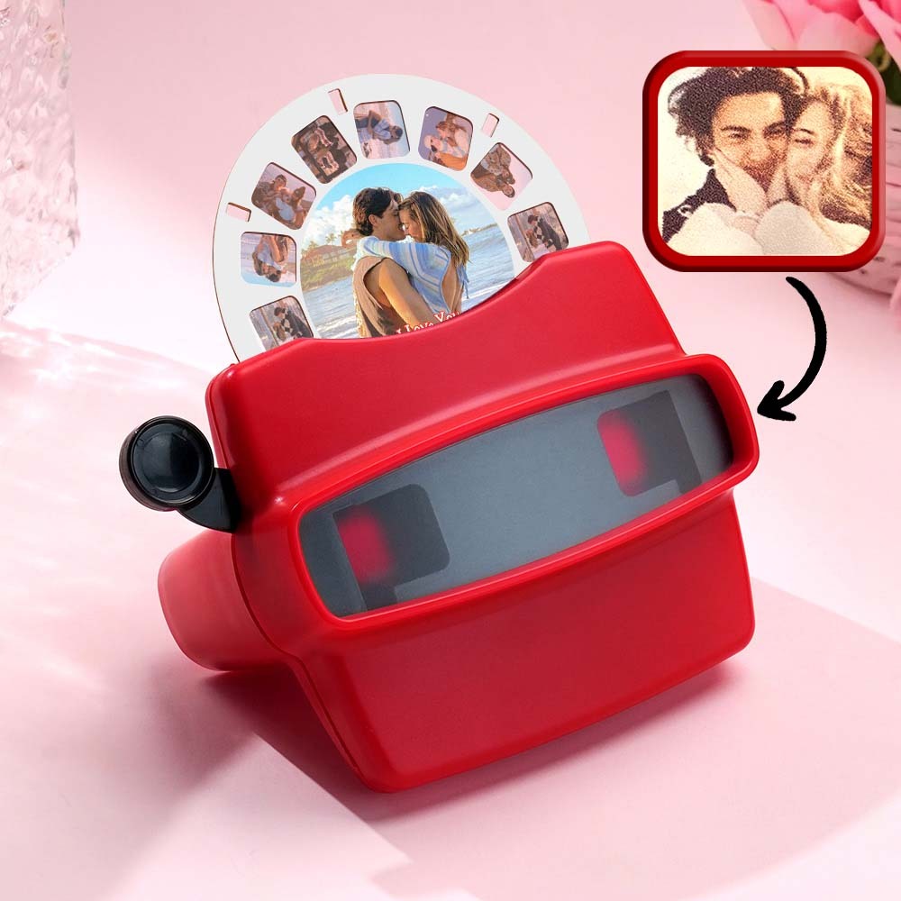 Custom 3D Viewfinder and Reel Personalized Text and Photo Viewer with Your Own Photos Anniversary Gift - PhotoMoonLamp