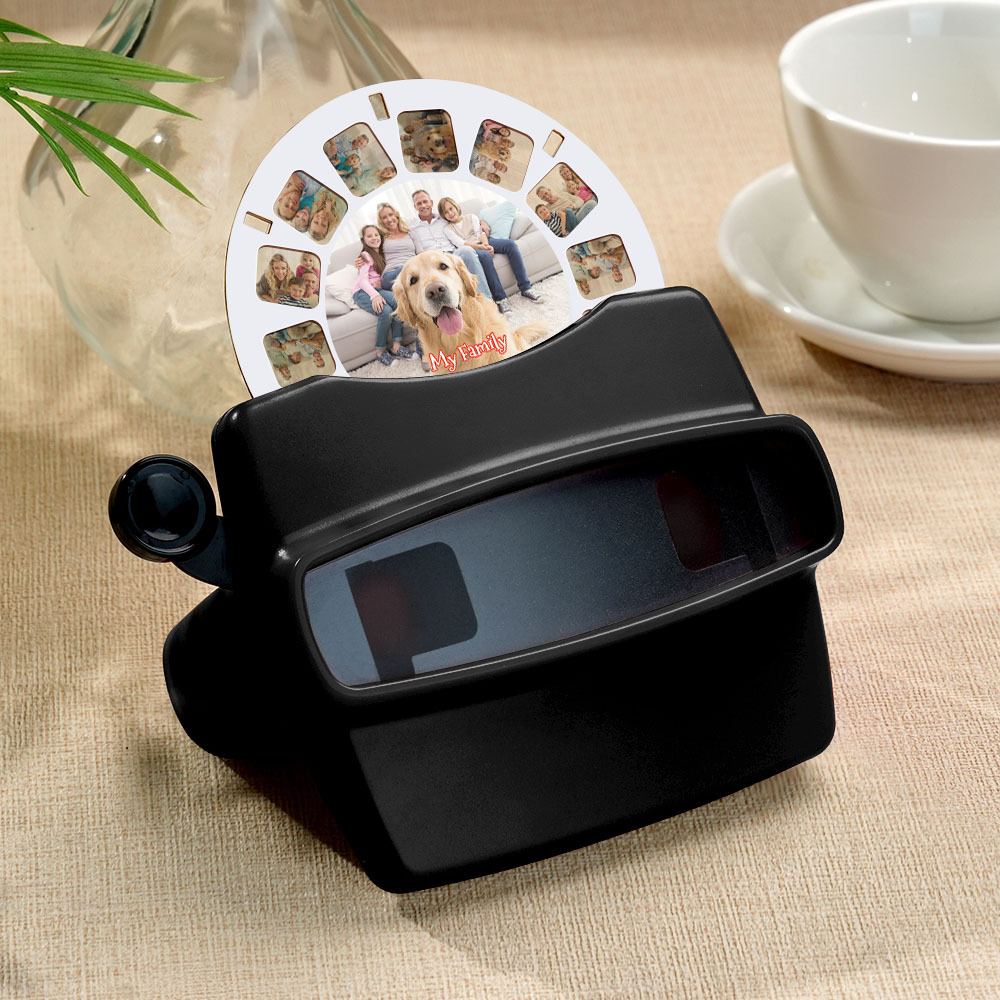 Custom 3D Viewfinder and Reel – Personalized Christmas Gift with your own photos Text and Photo Viewer Multiple Films Available - PhotoMoonLamp