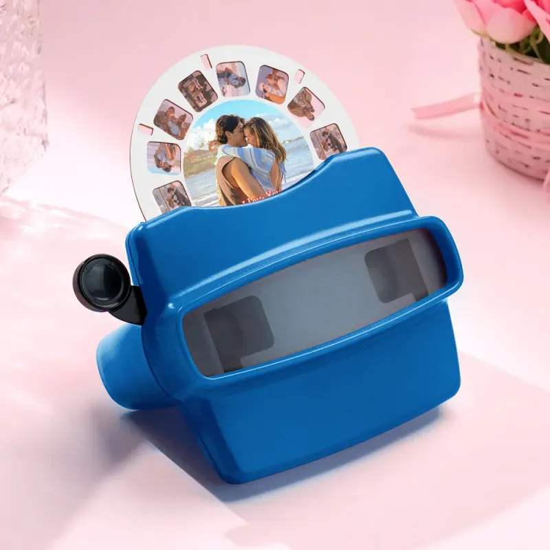Christmas Gift Christmas Gift Custom 3D Viewfinder and Reel-Personalized Gifts Text and Photo Viewer with Your Own Photos - PhotoMoonLamp
