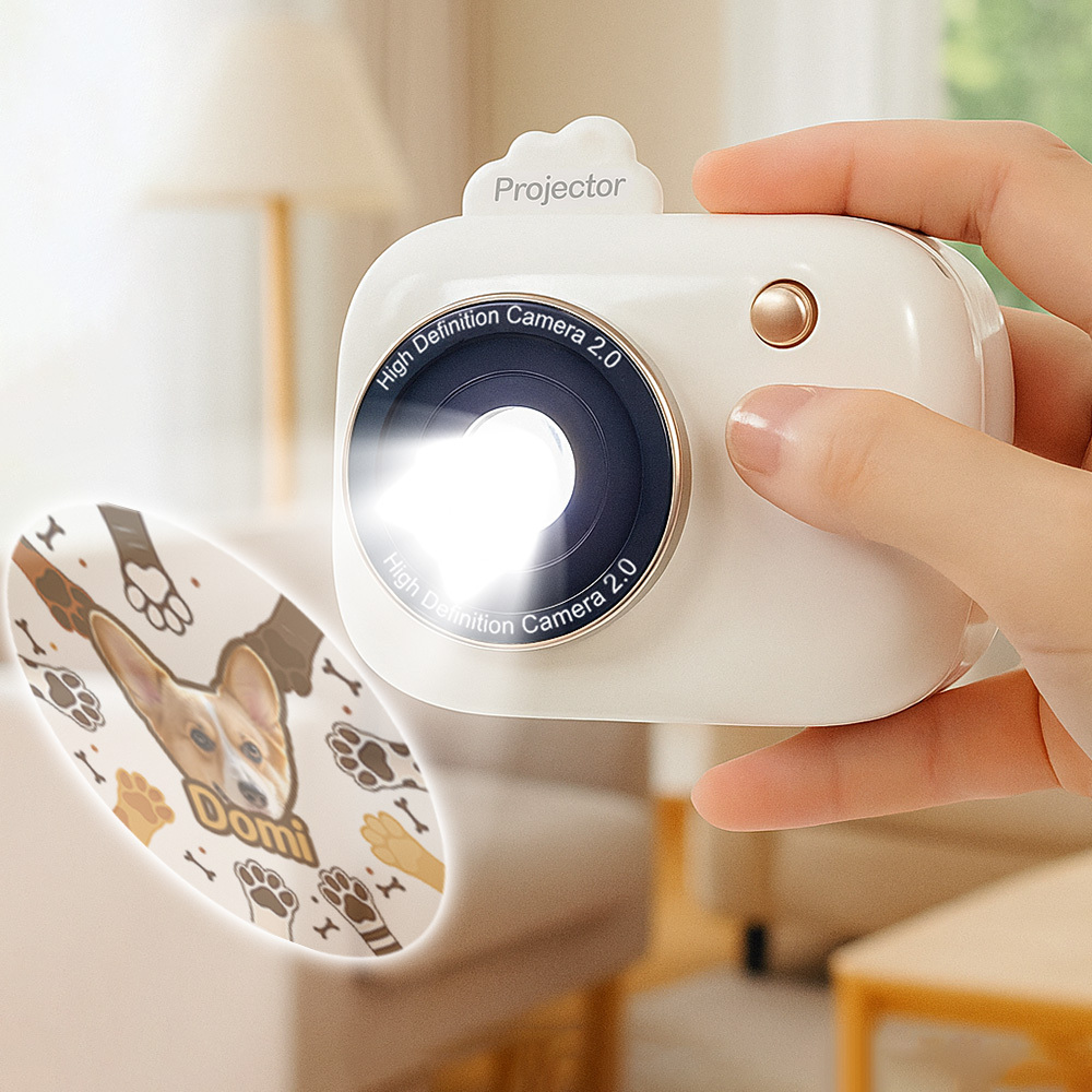 Personalized Projection Camera | Custom Photo & Theme Slide Projector Birthday Gift for Lover Kids - PhotoMoonLamp
