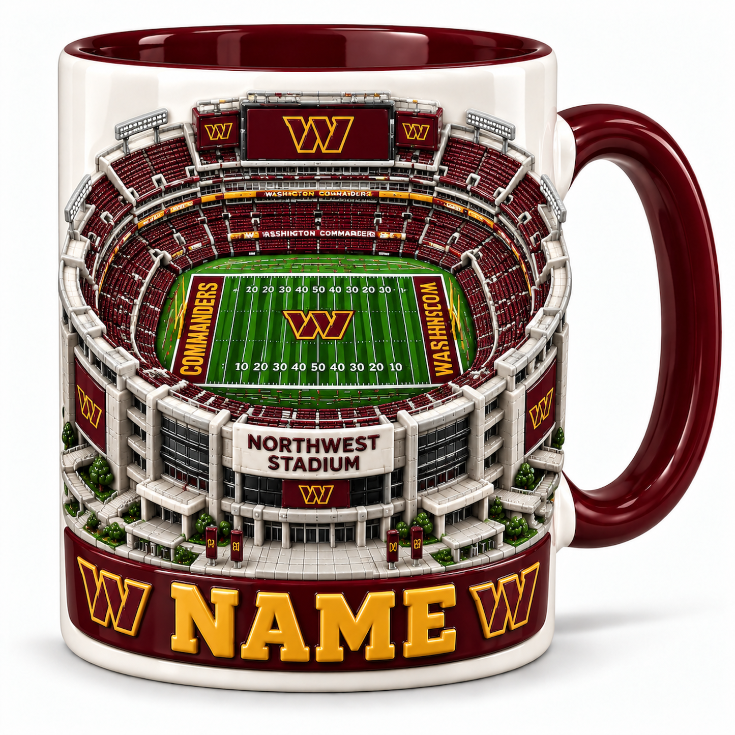 Personalized Football Stadium Mug - 3D Visual Effect Print