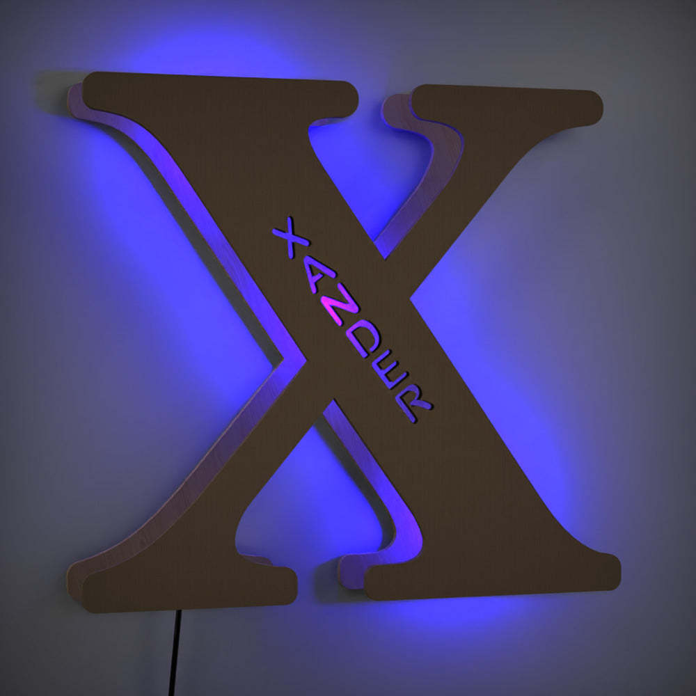 Custom Light Up Letter Name Sign Alphabet Wall Wooden Name Light Night Light