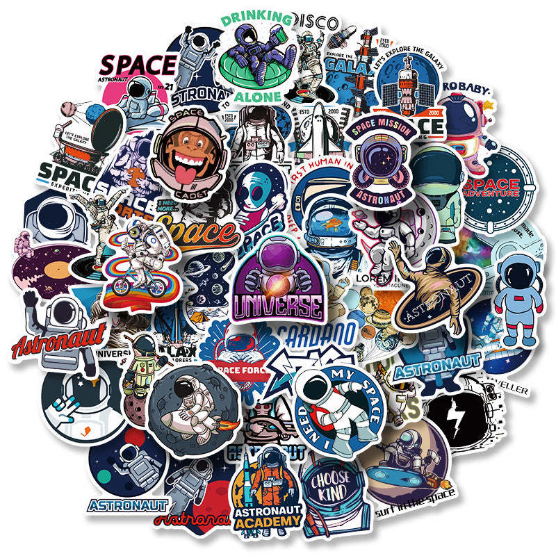 50Pcs Stickers Pack Astronaut 4-6cm - photomoonlamp