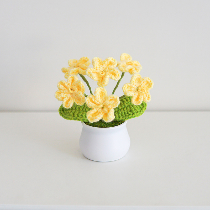 Crocheted Forget-me-not Mini Pot Sweet Handmade Gift for Her