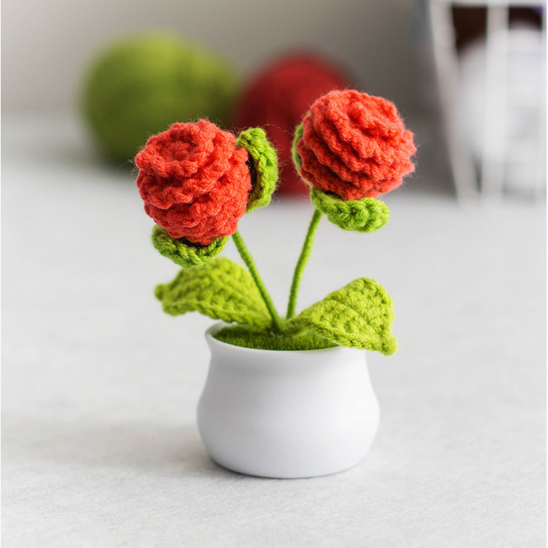 Crocheted Pine Cone Mini Pot Sweet Handmade Gift for Her