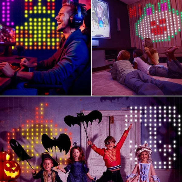 APP Controlled LED Curtain Lights RGB Multi-Color Smart Bluetooth Subtitle Curtain Lights - photomoonlamp