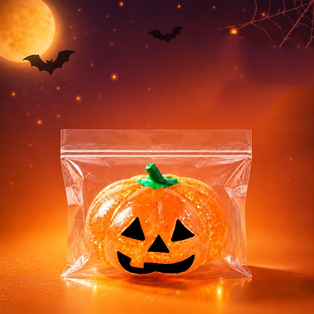 Halloween Squishy Pumpkin Head Toy  TPR Stress Relief Squeeze Toy for Kids & Adults - PhotoMoonLamp