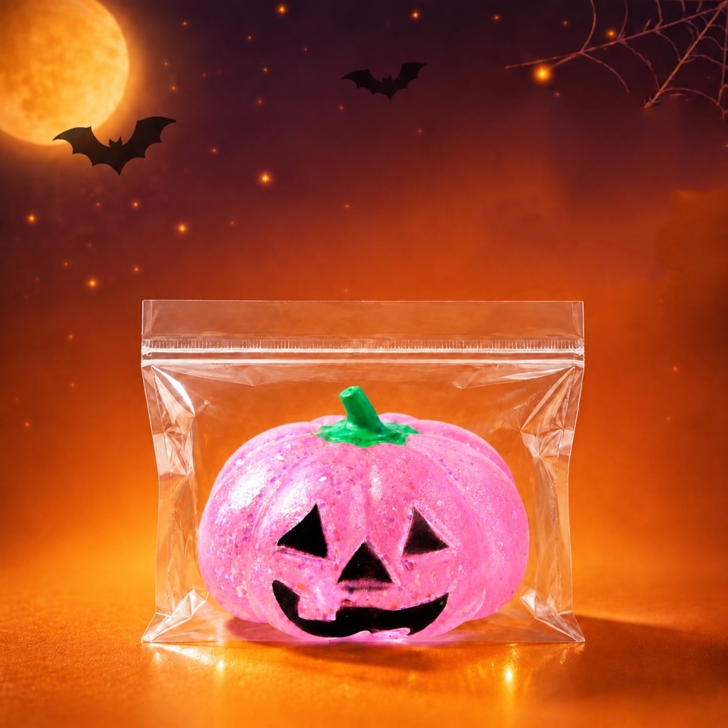 Halloween Squishy Pumpkin Head Toy  TPR Stress Relief Squeeze Toy for Kids & Adults - PhotoMoonLamp