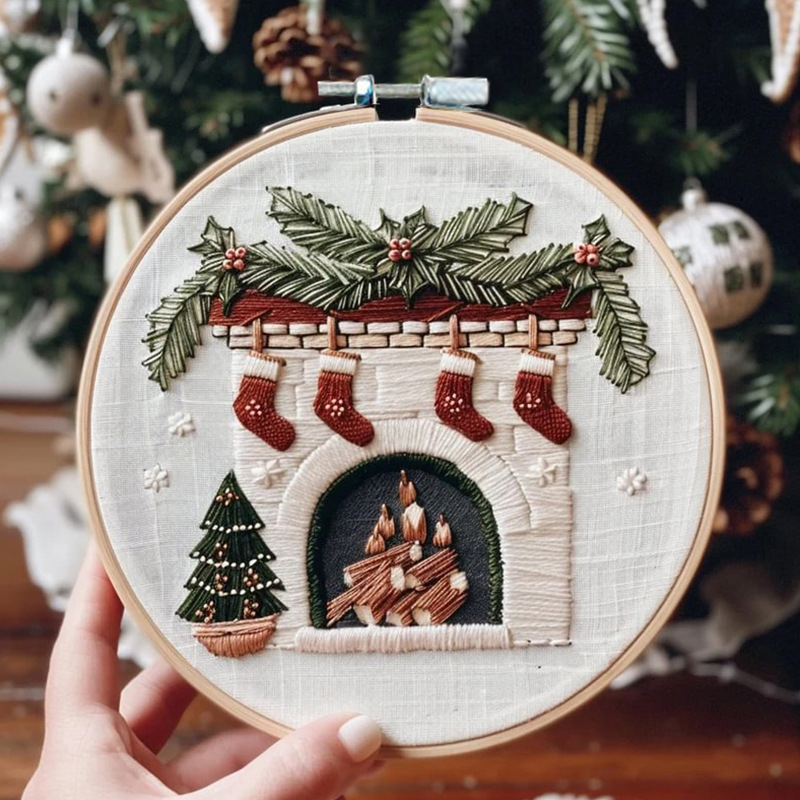 Christmas Embroidery KIT Christmas Kit Embroidery Handmade DIY Materials