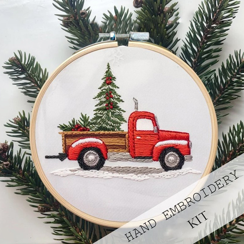 Christmas Embroidery KIT Christmas Kit Embroidery Handmade DIY Materials
