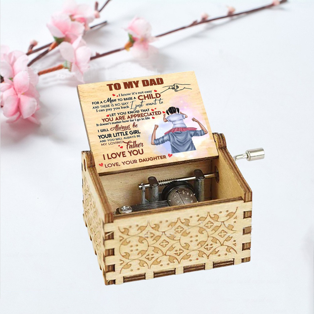 Father's Day GIft Wooden Music Box No Matter How Much Time Passes Music Box Gift for Father
