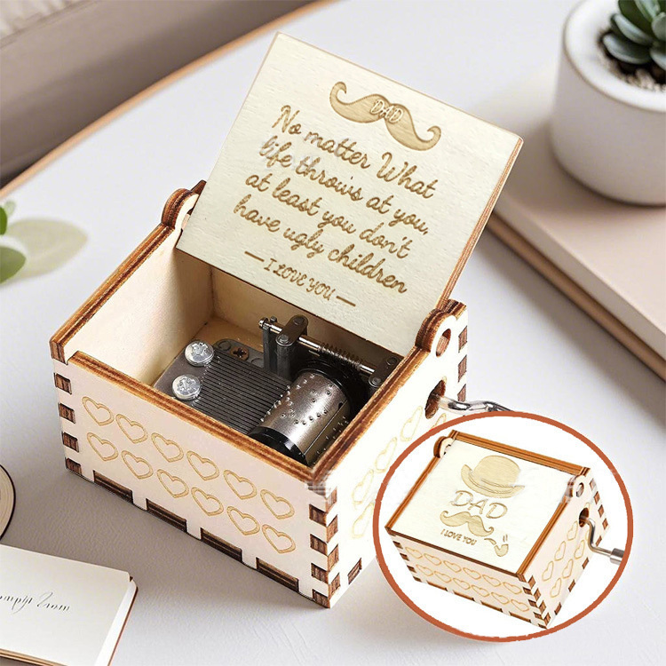 Father's Day GIft Wooden Music Box No Matter How Much Time Passes Music Box Gift for Father