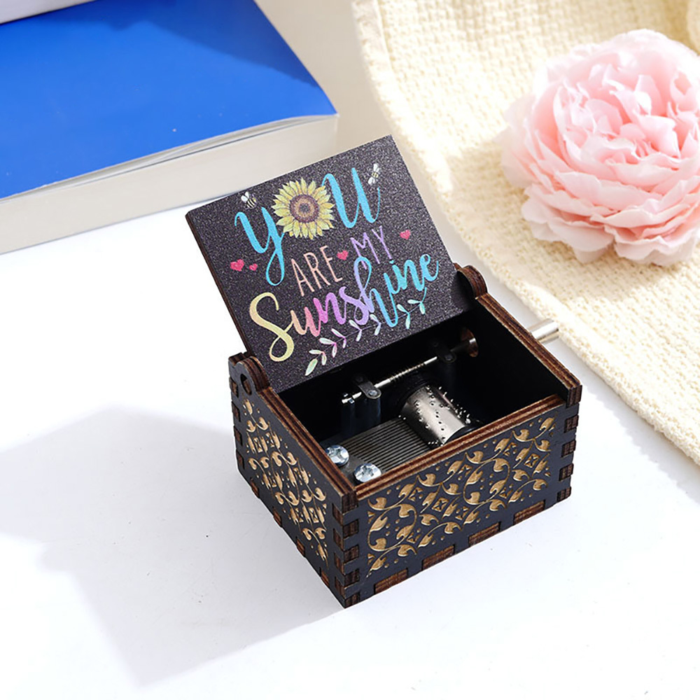 Wooden Music Box You Are My Sunshine Black Music Box Birthday Gift Anniversary Gift