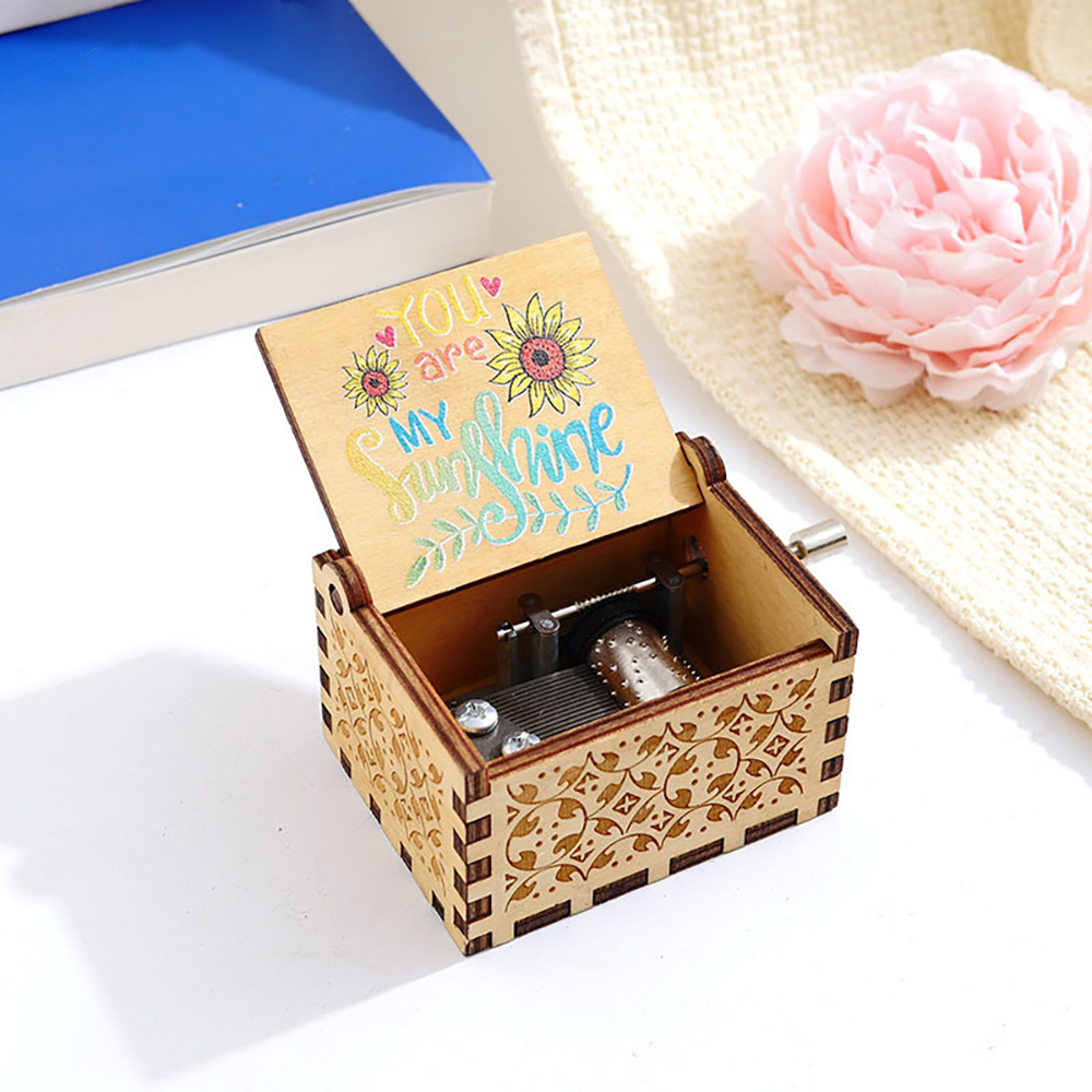 Wooden Music Box You Are My Sunshine Black Music Box Birthday Gift Anniversary Gift