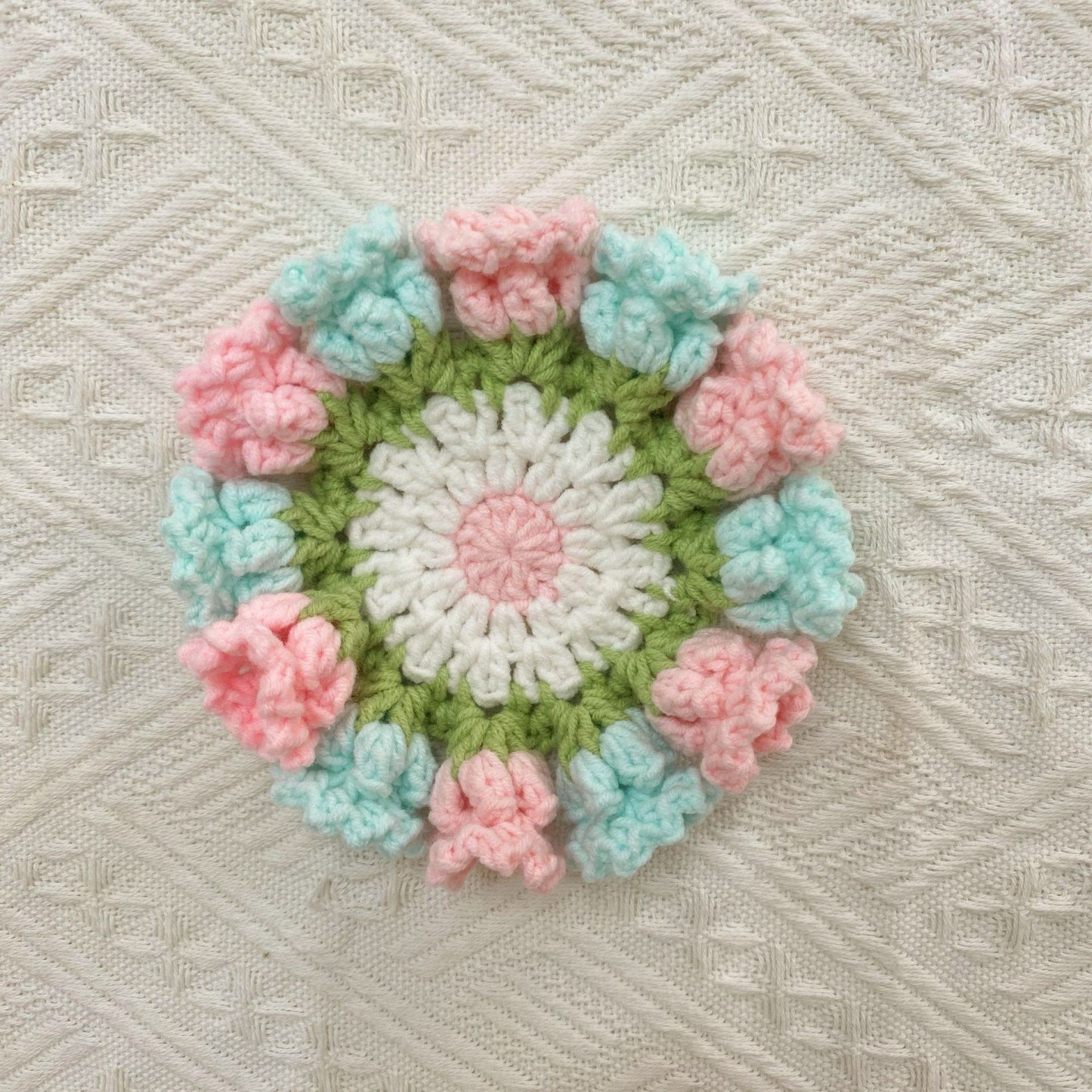 Handmade Crochet Lily of the Valley Coaster Set with Transformable Floral Design Eco-Friendly Home Decor Unique Gift for Mom - PhotoMoonLamp