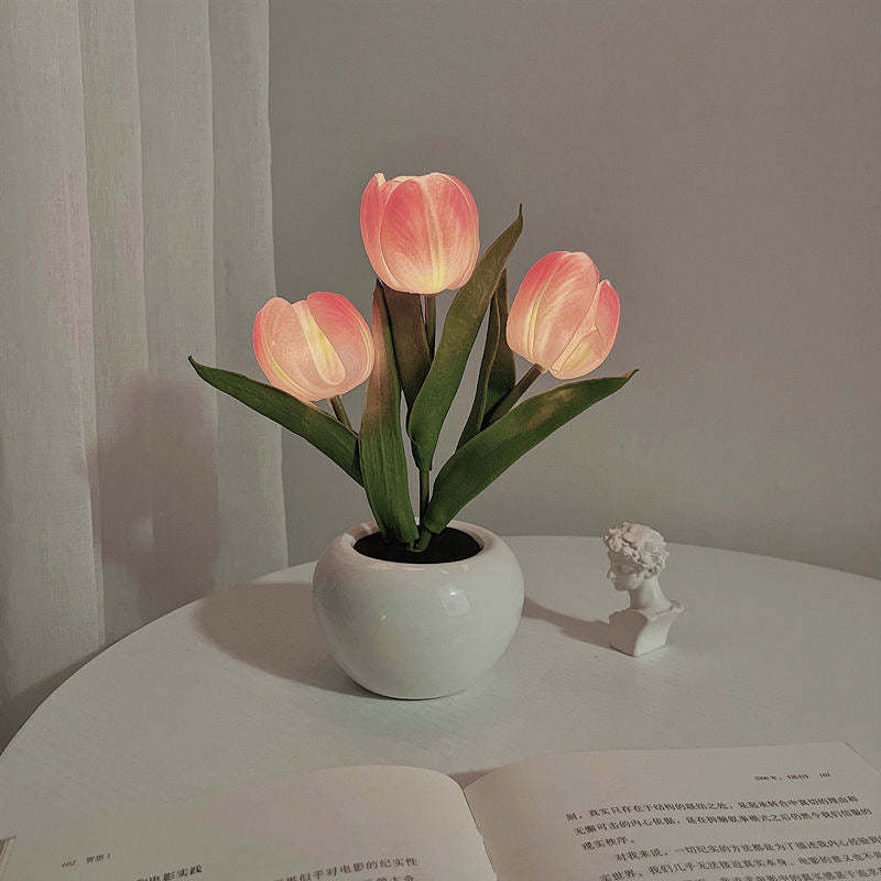 Tulip Flower Lamp Cute Flowers Night Light Home Decor Gifts for Mom - photomoonlamp