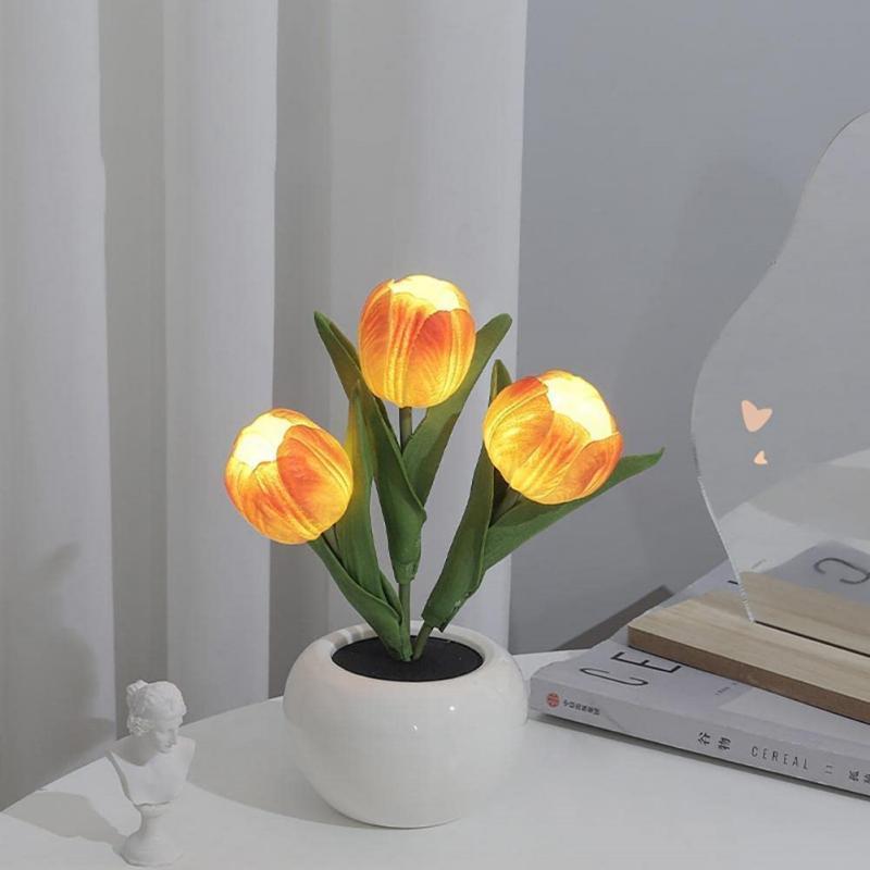 Tulip Flower Lamp Cute Flowers Night Light Home Decor Gifts for Mom - photomoonlamp