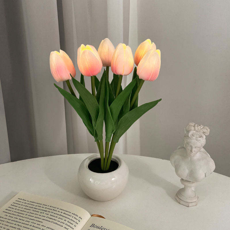 Tulip Flower Lamp Cute Flowers Night Light Home Decor Gifts for Mom - photomoonlamp