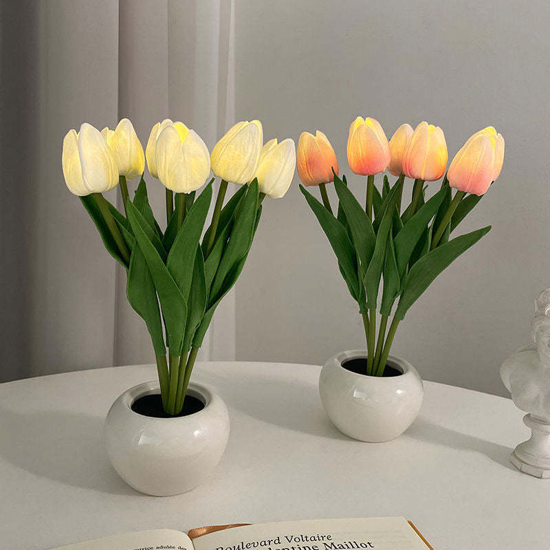 Tulip Flower Lamp Cute Flowers Night Light Home Decor Gifts for Mom - photomoonlamp