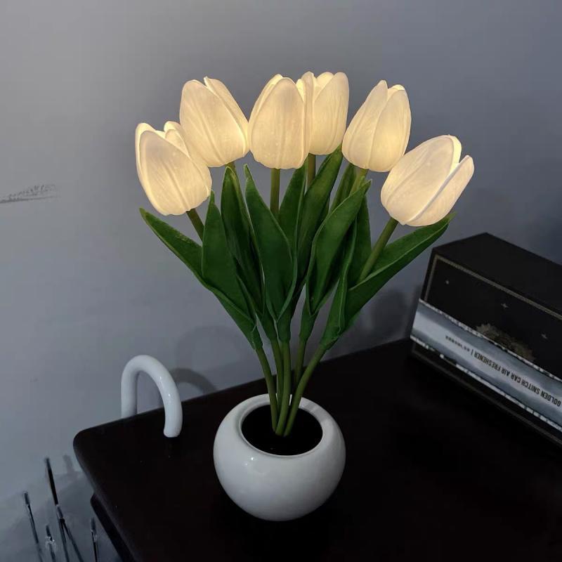 Tulip Flower Lamp Cute Flowers Night Light Home Decor Gifts for Mom - photomoonlamp