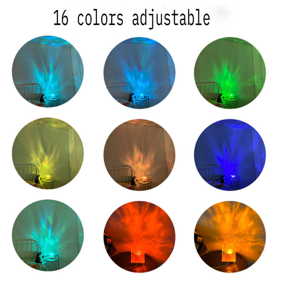 Dynamic Rotating Water Ripple Night Light Bedroom Lamp Home Decor Gifts - photomoonlamp