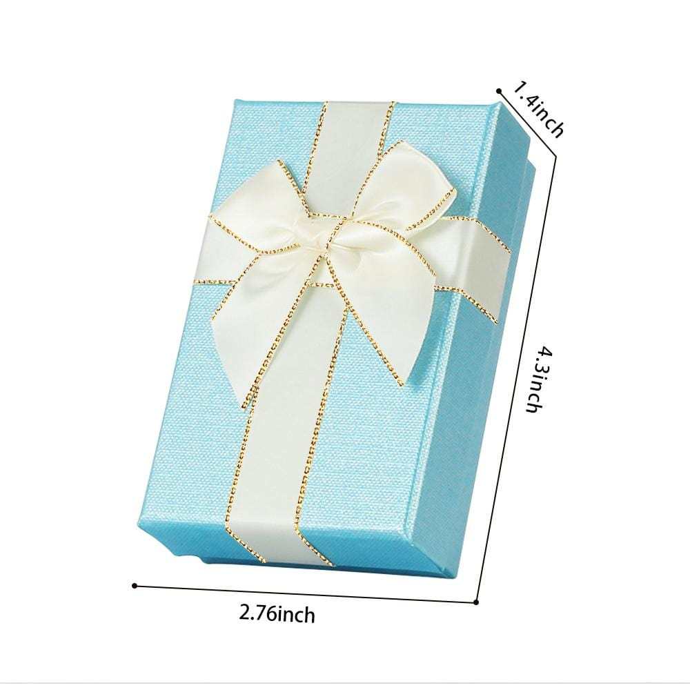 Gift Box with Lid and Ribbon - Blue - PhotoMoonLamp