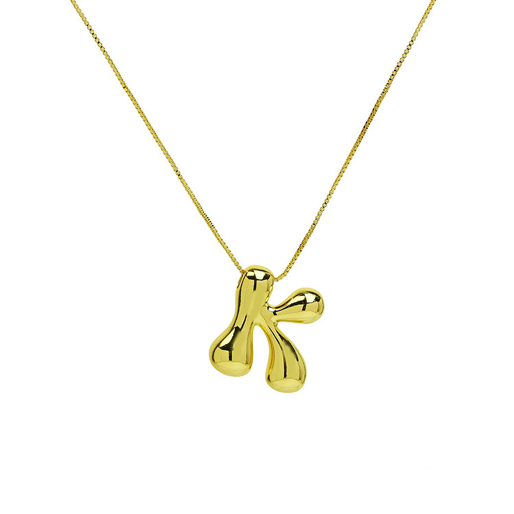 Valentine's Day Gift Bubble Letter Initial Necklace Christmas Gift for Her - PhotoMoonLamp