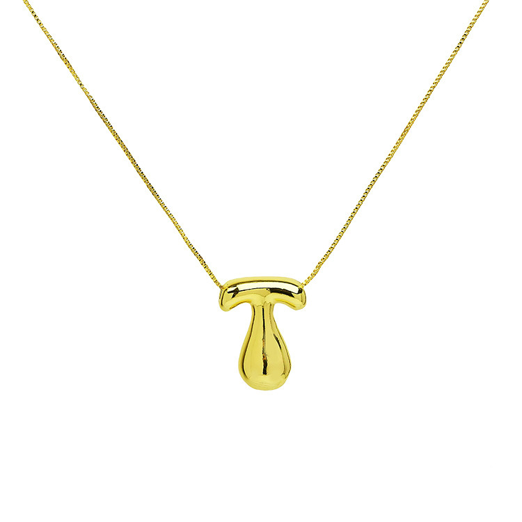 Valentine's Day Gift Bubble Letter Initial Necklace Christmas Gift for Her - PhotoMoonLamp