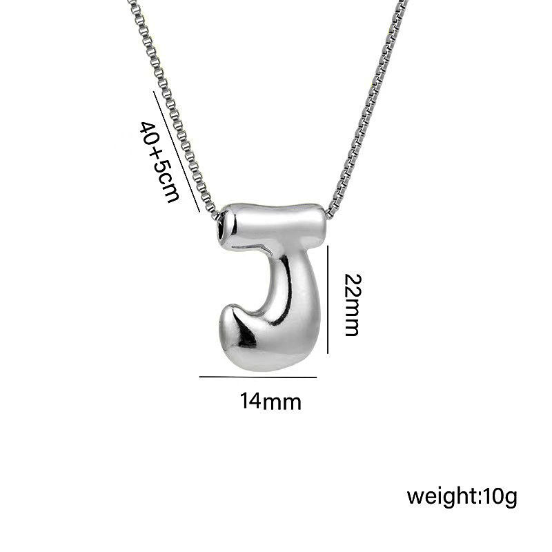 Valentine's Day Gift Bubble Letter Initial Necklace Christmas Gift for Her - PhotoMoonLamp