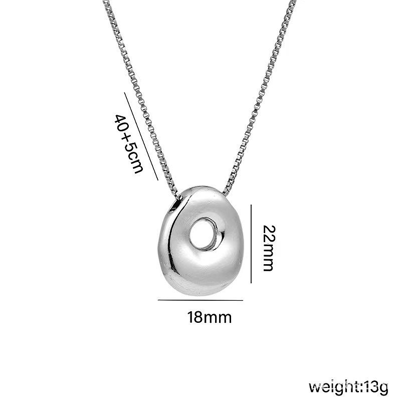 Valentine's Day Gift Bubble Letter Initial Necklace Christmas Gift for Her - PhotoMoonLamp