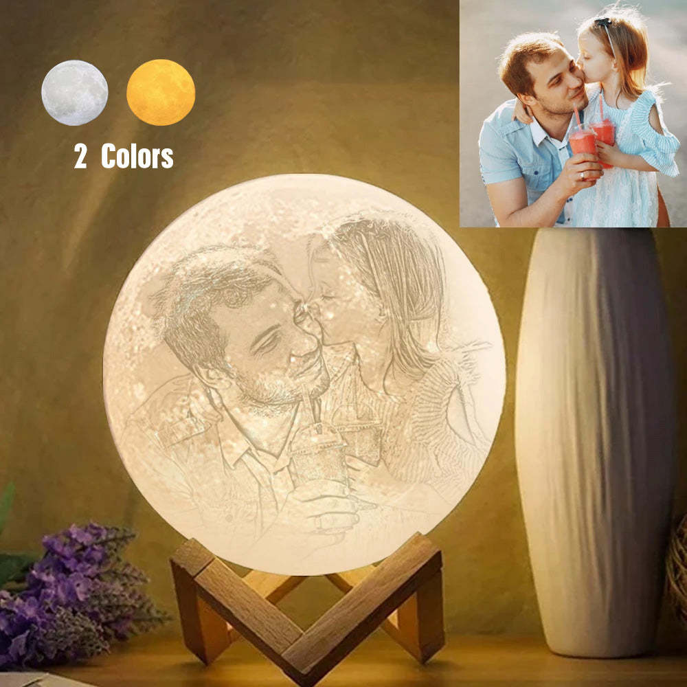 Customized Photo Moon Lamp Birthday Presents for Her
