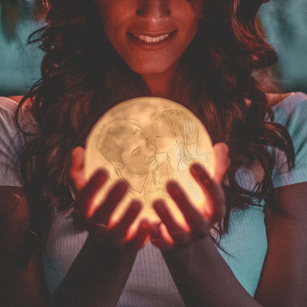 Customized Photo Moon Lamp Birthday Presents for Her