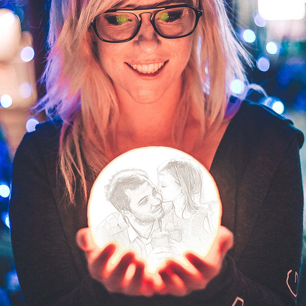 Customized Photo Moon Lamp Birthday Presents for Her