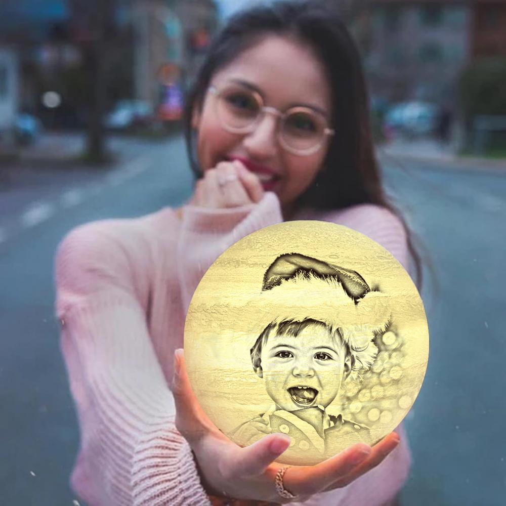 Custom Creative 3D Printed Jupiter Lamp Personalized Gift For Baby - Touch Two Colors (10-20cm)