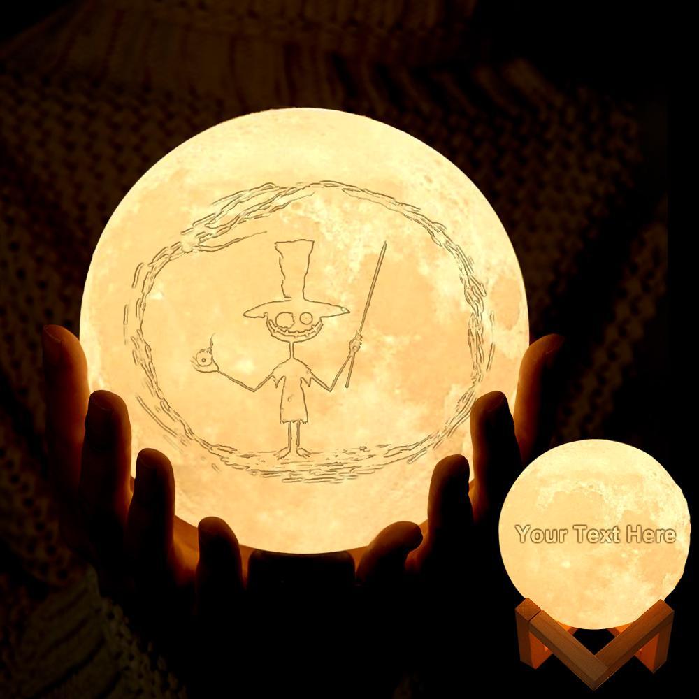 Halloween Pumpkin Scarecrow Lamp Custom Lamp with Your Text 3D Printed Lamp 2 Colors