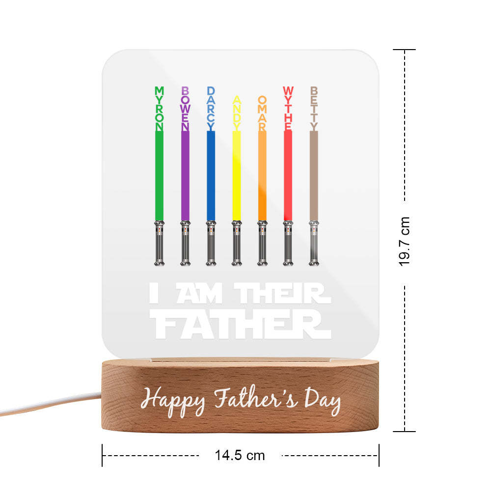 Custom Name Lightsaber Night Light Father's Day Gift - photomoonlamp