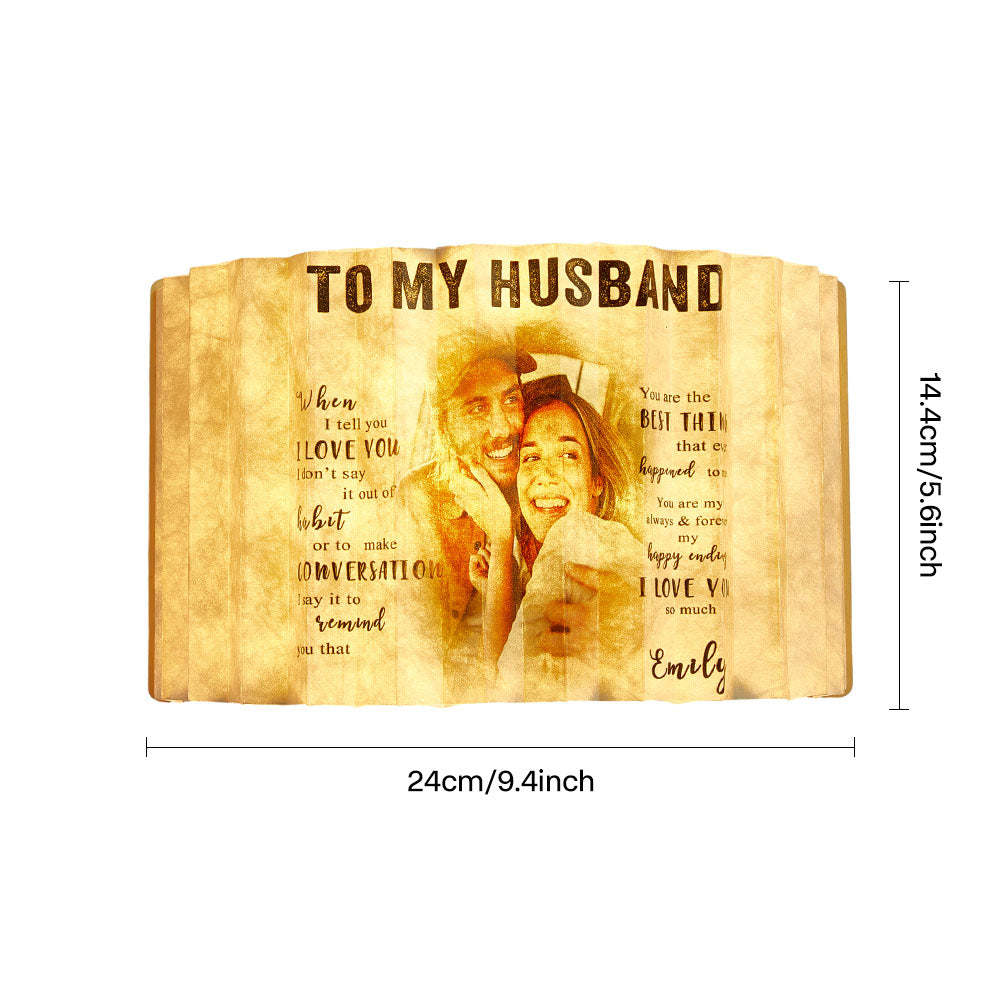 Custom Photo Book Lamp To My Wife Personalized Name Home Decor - photomoonlamp
