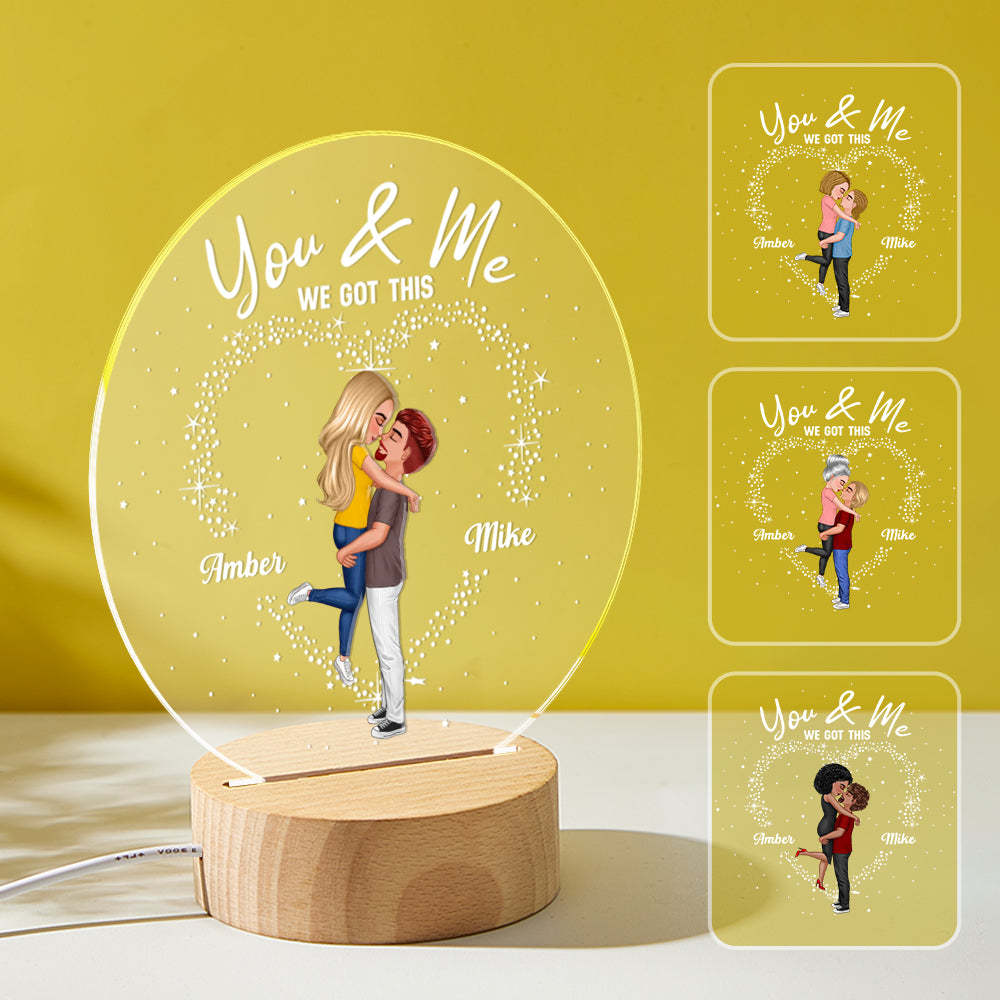 Custom Lamp Personalized Hairstyle Clothes and Name Acrylic Lamp Valentine's Gifts for Her - photomoonlamp