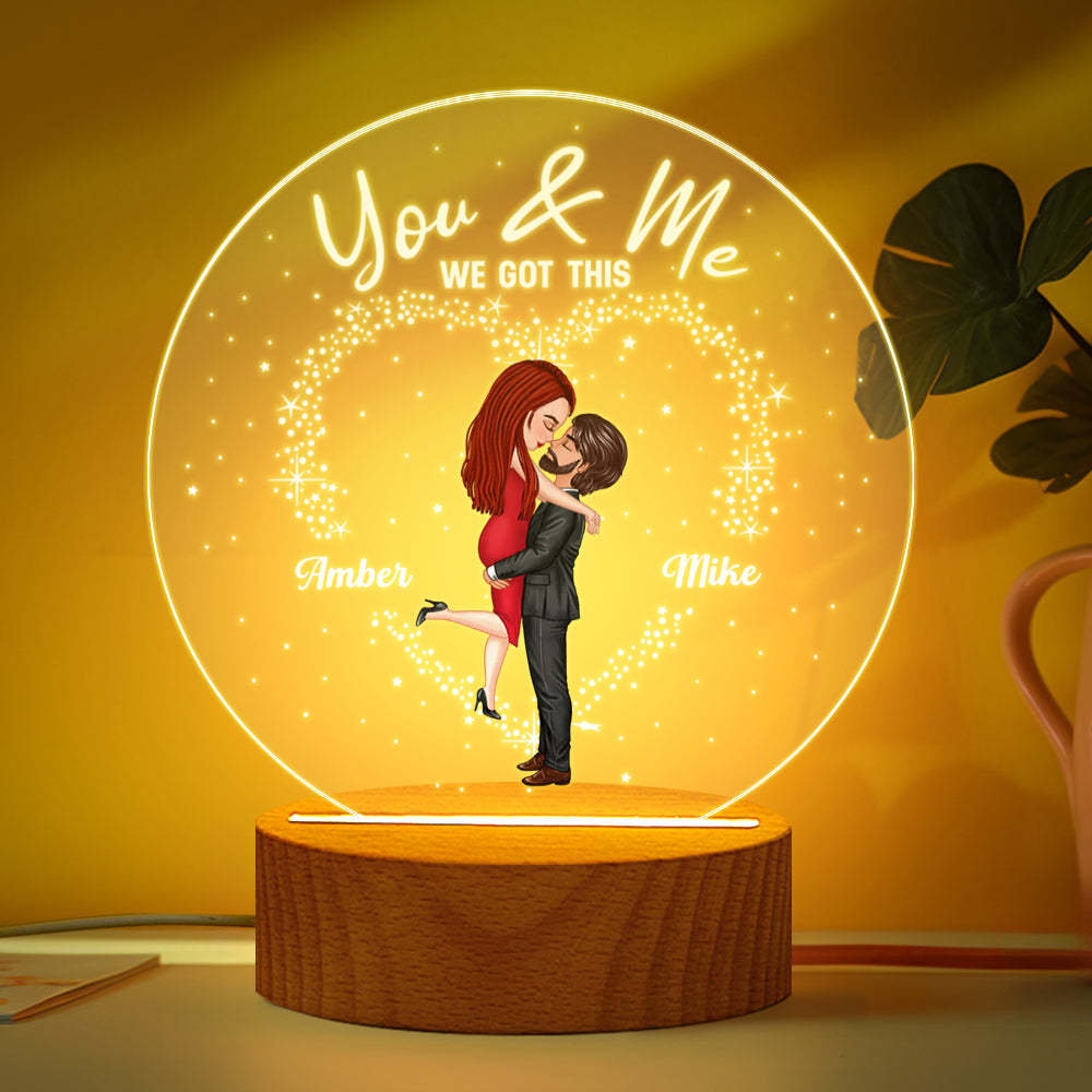 Custom Lamp Personalized Hairstyle Clothes and Name Acrylic Lamp Valentine's Gifts for Her - photomoonlamp